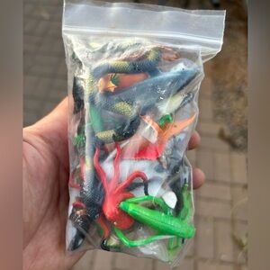 Mixed Lot Bag of Rubber Animals Spiders Bugs Snakes